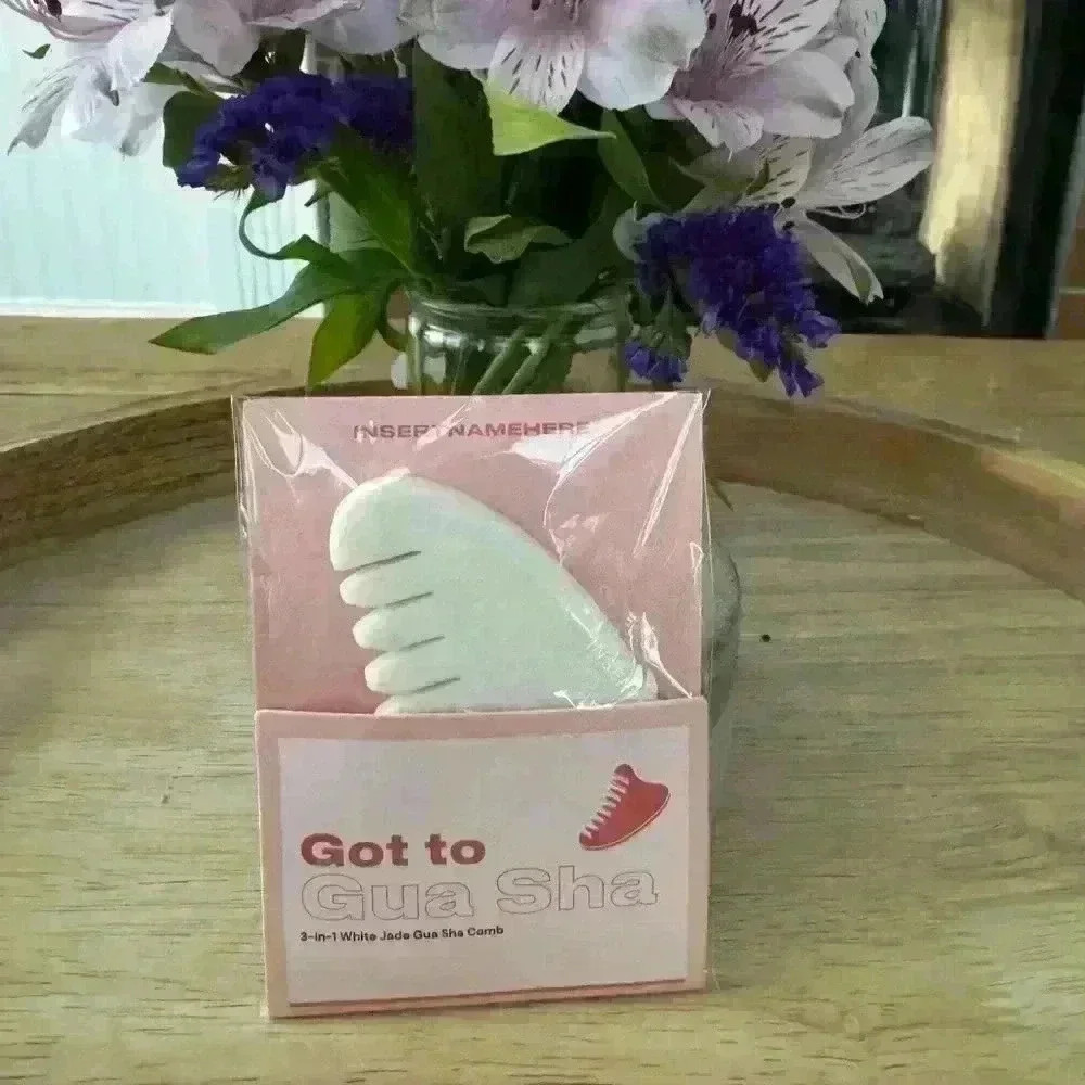 INH Got To Gua Sha ~ 3 in 1 White Jade gua sha comb ~ New!